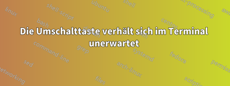 Die Umschalttaste verhält sich im Terminal unerwartet