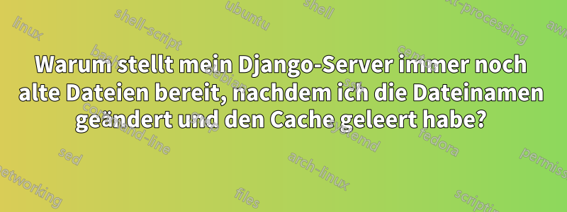 Warum stellt mein Django-Server immer noch alte Dateien bereit, nachdem ich die Dateinamen geändert und den Cache geleert habe?