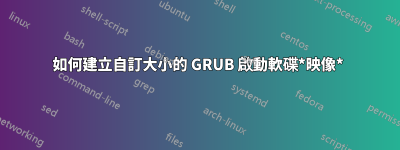 如何建立自訂大小的 GRUB 啟動軟碟*映像*