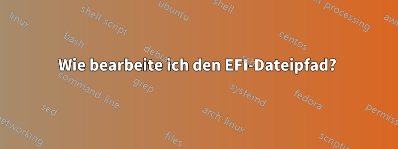 Wie bearbeite ich den EFI-Dateipfad?