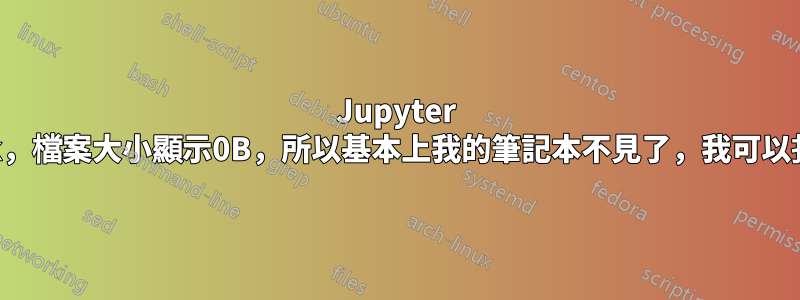 Jupyter Notebook，檔案大小顯示0B，所以基本上我的筆記本不見了，我可以找回它嗎？