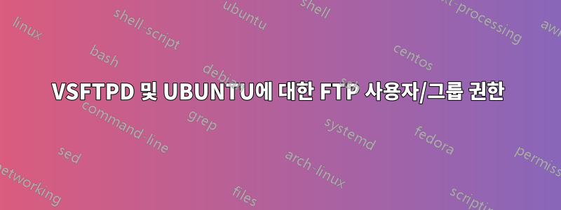 VSFTPD 및 UBUNTU에 대한 FTP 사용자/그룹 권한