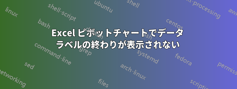 Excel ピボットチャートでデータ ラベルの終わりが表示されない