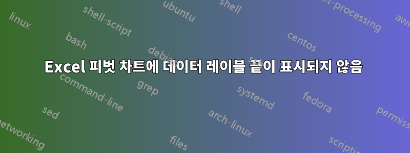 Excel 피벗 차트에 데이터 레이블 끝이 표시되지 않음