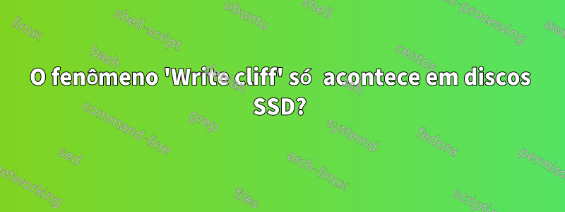 O fenômeno 'Write cliff' só acontece em discos SSD?