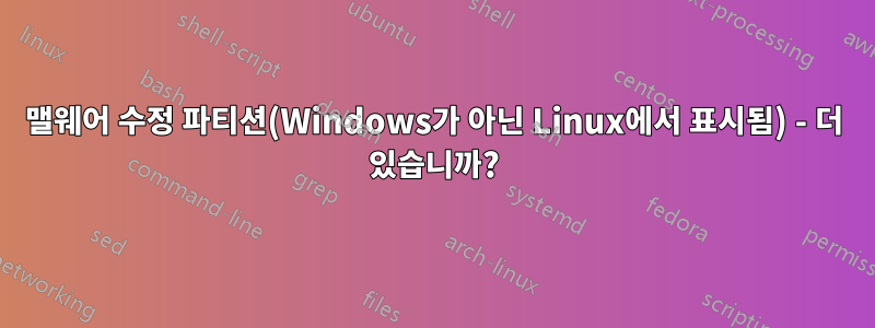 맬웨어 수정 파티션(Windows가 아닌 Linux에서 표시됨) - 더 있습니까?