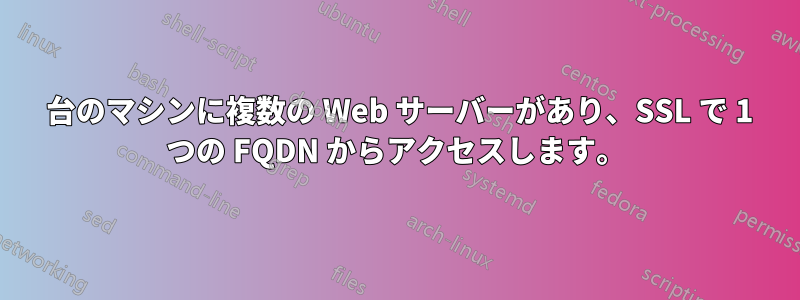 1 台のマシンに複数の Web サーバーがあり、SSL で 1 つの FQDN からアクセスします。