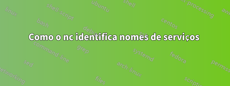 Como o nc identifica nomes de serviços