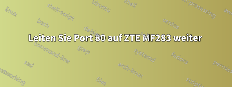 Leiten Sie Port 80 auf ZTE MF283 weiter