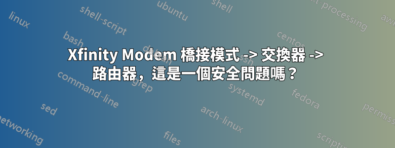 Xfinity Modem 橋接模式 -> 交換器 -> 路由器，這是一個安全問題嗎？