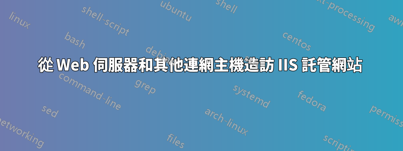 從 Web 伺服器和其他連網主機造訪 IIS 託管網站