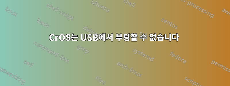 CrOS는 USB에서 부팅할 수 없습니다