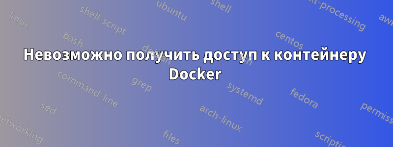 Невозможно получить доступ к контейнеру Docker