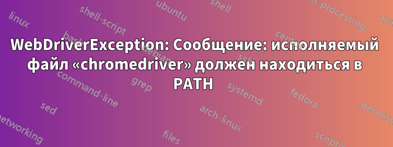 WebDriverException: Сообщение: исполняемый файл «chromedriver» должен находиться в PATH 