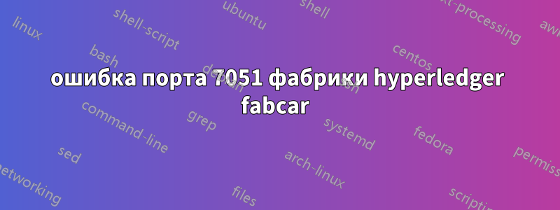 ошибка порта 7051 фабрики hyperledger fabcar 