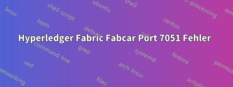 Hyperledger Fabric Fabcar Port 7051 Fehler 