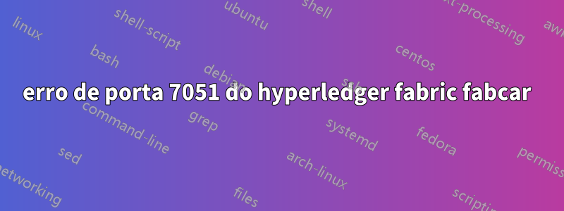 erro de porta 7051 do hyperledger fabric fabcar 