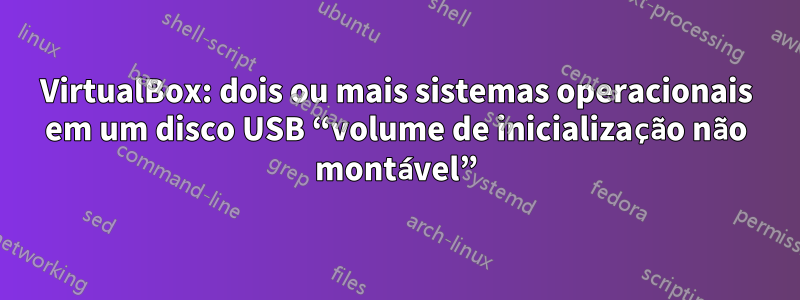 VirtualBox: dois ou mais sistemas operacionais em um disco USB “volume de inicialização não montável”