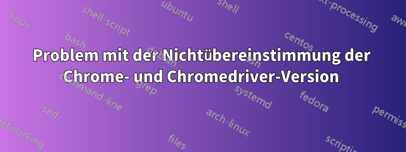 Problem mit der Nichtübereinstimmung der Chrome- und Chromedriver-Version