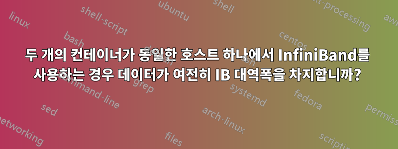 두 개의 컨테이너가 동일한 호스트 하나에서 InfiniBand를 사용하는 경우 데이터가 여전히 IB 대역폭을 차지합니까?