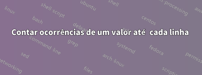 Contar ocorrências de um valor até cada linha