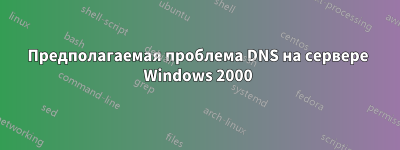 Предполагаемая проблема DNS на сервере Windows 2000