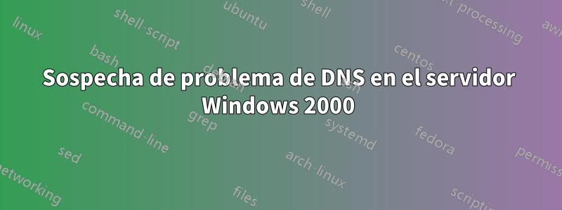 Sospecha de problema de DNS en el servidor Windows 2000