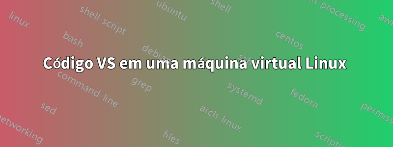 Código VS em uma máquina virtual Linux