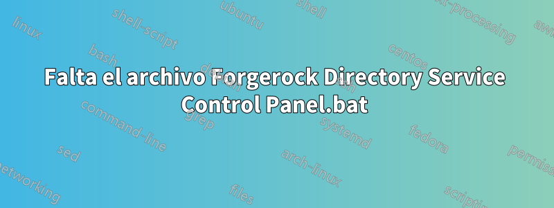 Falta el archivo Forgerock Directory Service Control Panel.bat