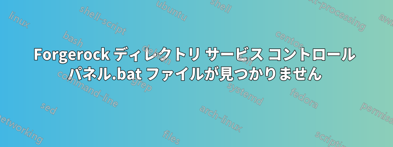 Forgerock ディレクトリ サービス コントロール パネル.bat ファイルが見つかりません