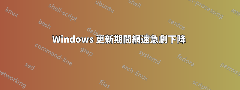 Windows 更新期間網速急劇下降