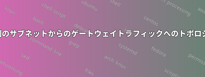 別のサブネットからのゲートウェイトラフィックへのトポロジ