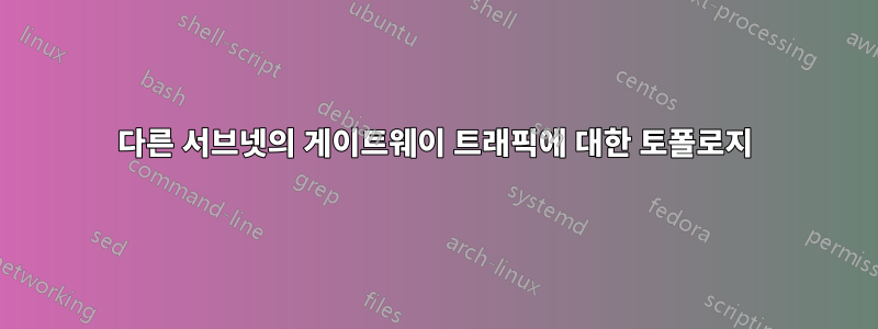 다른 서브넷의 게이트웨이 트래픽에 대한 토폴로지