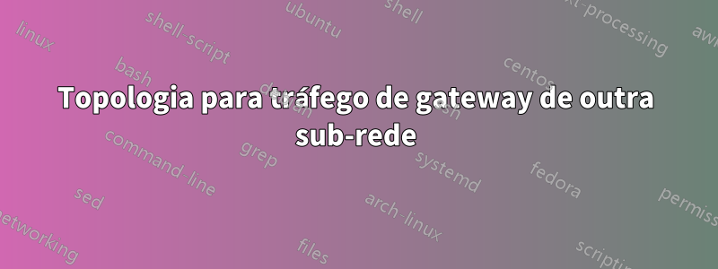 Topologia para tráfego de gateway de outra sub-rede