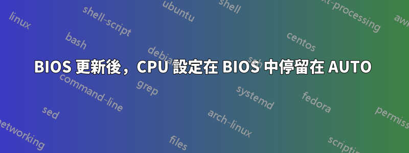 BIOS 更新後，CPU 設定在 BIOS 中停留在 AUTO