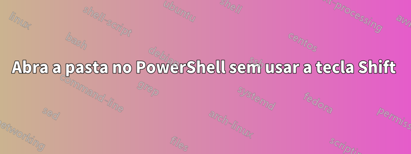 Abra a pasta no PowerShell sem usar a tecla Shift