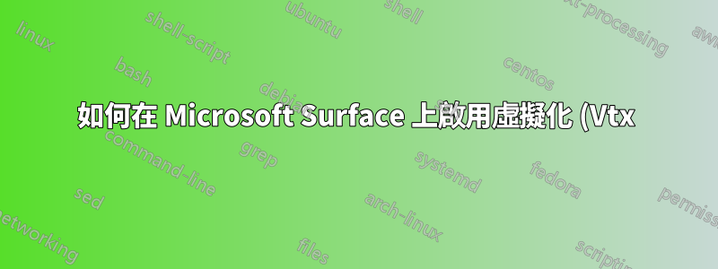 如何在 Microsoft Surface 上啟用虛擬化 (Vtx) 圖書
