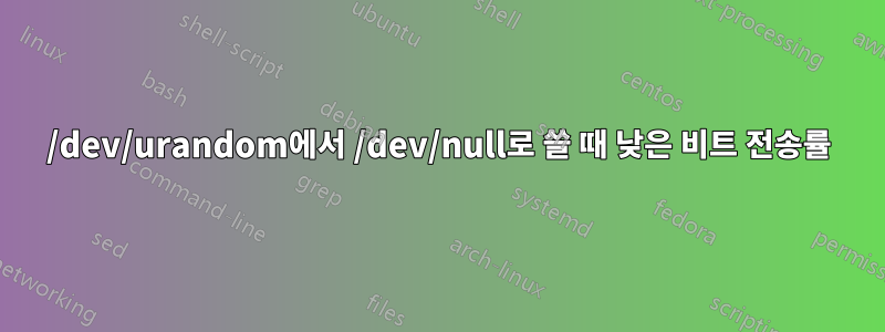 /dev/urandom에서 /dev/null로 쓸 때 낮은 비트 전송률