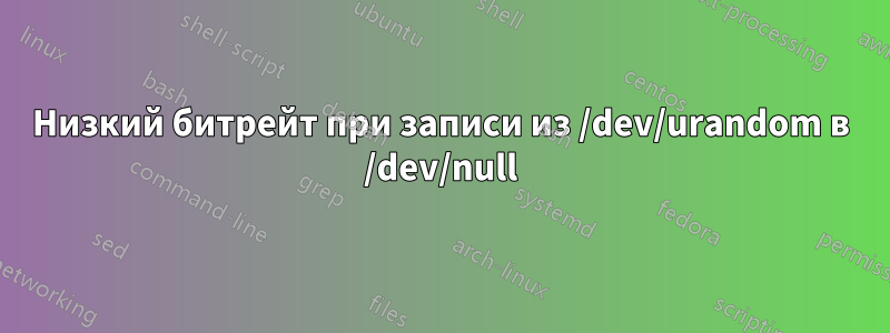 Низкий битрейт при записи из /dev/urandom в /dev/null