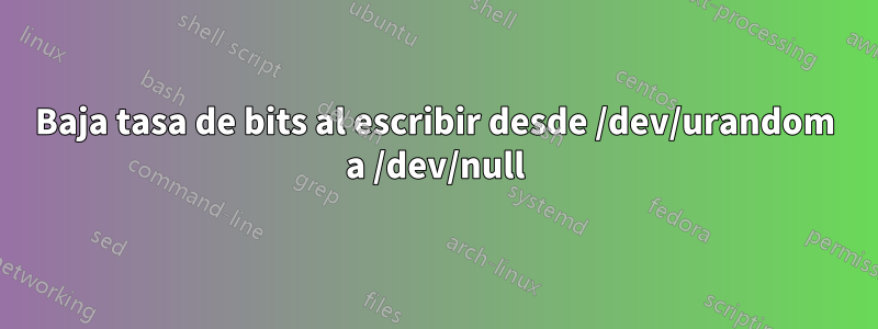 Baja tasa de bits al escribir desde /dev/urandom a /dev/null