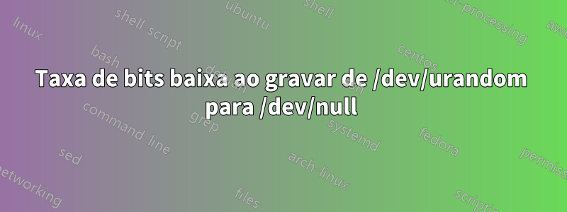 Taxa de bits baixa ao gravar de /dev/urandom para /dev/null