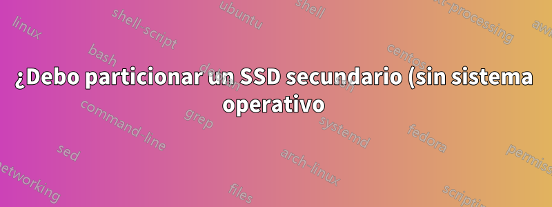 ¿Debo particionar un SSD secundario (sin sistema operativo) que se utiliza para almacenamiento?