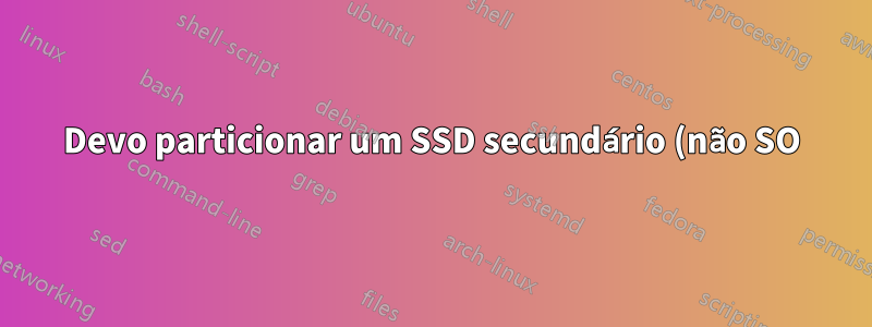 Devo particionar um SSD secundário (não SO) usado para armazenamento?