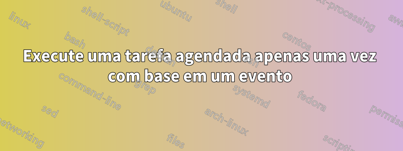 Execute uma tarefa agendada apenas uma vez com base em um evento