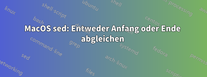 MacOS sed: Entweder Anfang oder Ende abgleichen