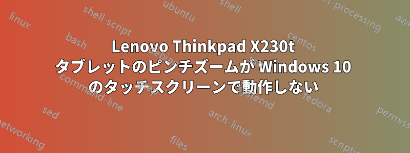 Lenovo Thinkpad X230t タブレットのピンチズームが Windows 10 のタッチスクリーンで動作しない