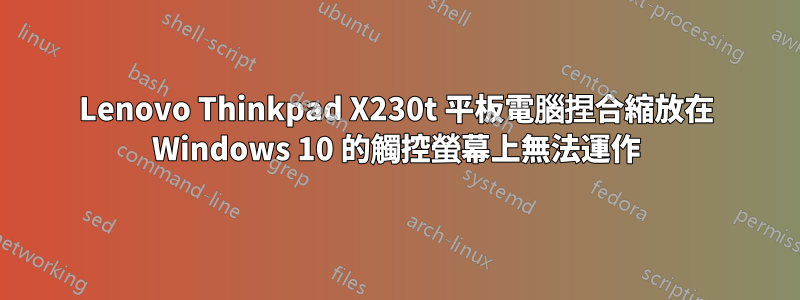 Lenovo Thinkpad X230t 平板電腦捏合縮放在 Windows 10 的觸控螢幕上無法運作