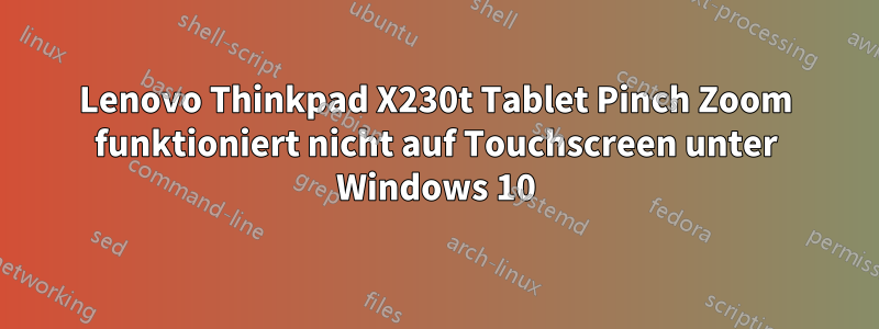 Lenovo Thinkpad X230t Tablet Pinch Zoom funktioniert nicht auf Touchscreen unter Windows 10