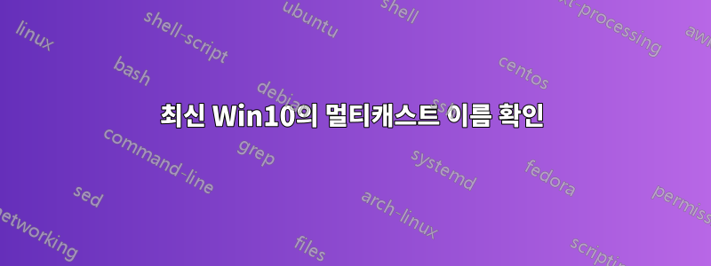 최신 Win10의 멀티캐스트 이름 확인