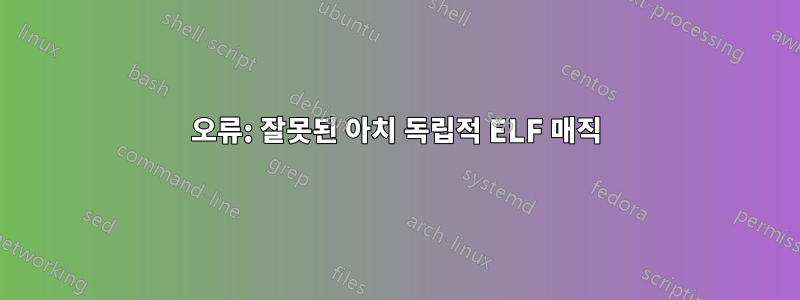 오류: 잘못된 아치 독립적 ELF 매직